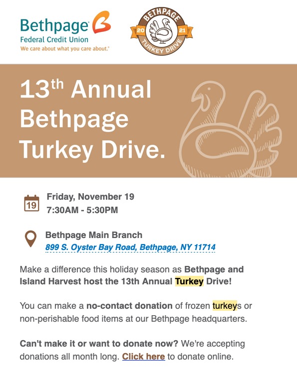 13th Annual Turkey Drive