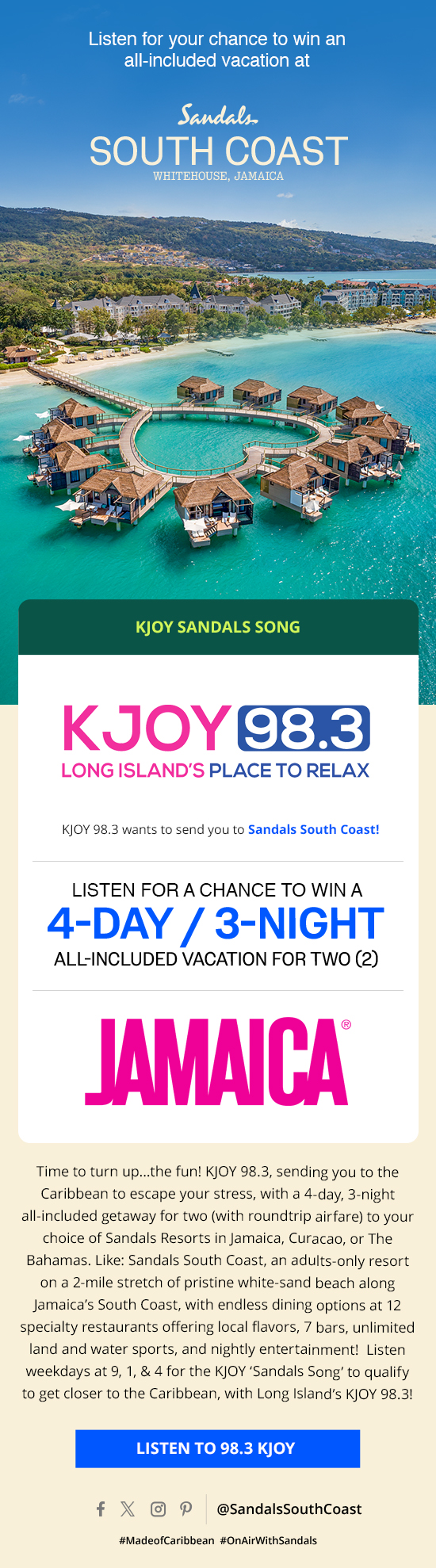 Sandals South Coast Contest